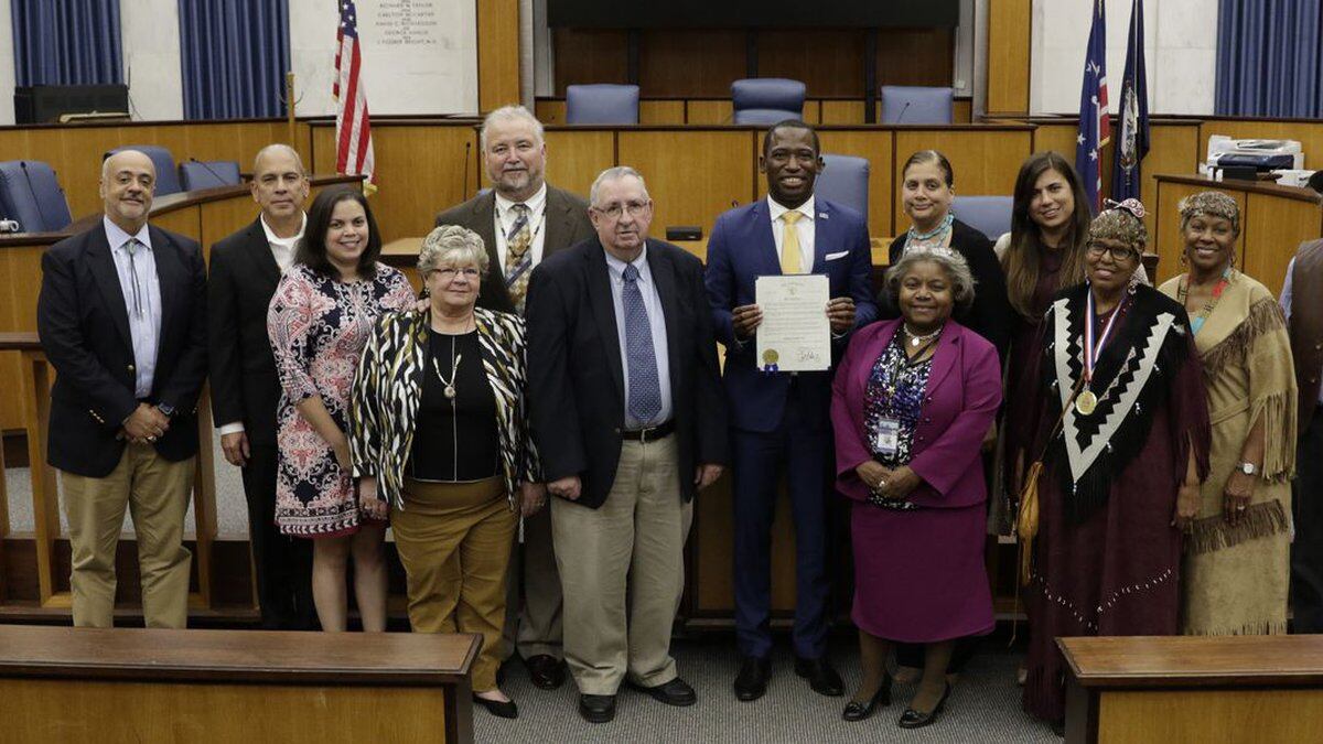 Levar Stoney announced Indigenous Peoples&amp;rsquo; Day during an Oct. 10 gathering with...