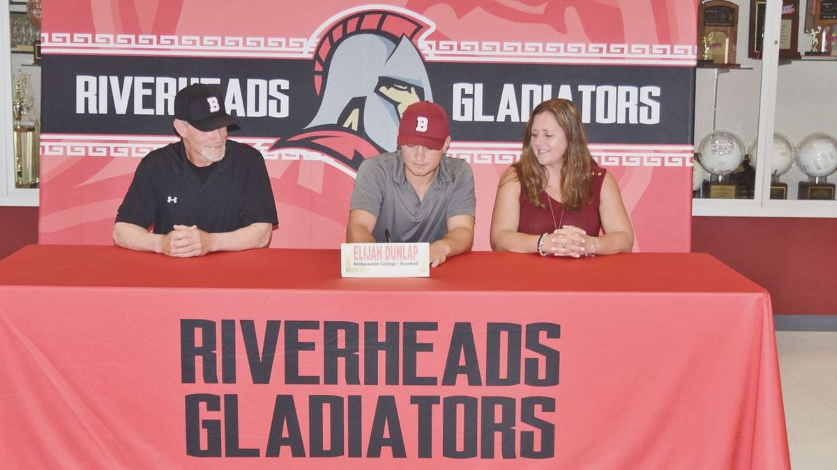 Riverheads High School hosted a socially-distanced signing day ceremony for student-athletes who will compete at the next level Thursday afternoon. (Photo Courtesy: Riverheads High School)