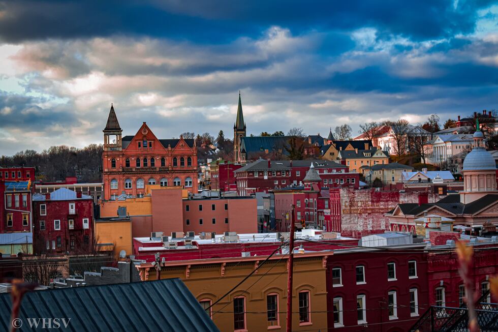 Looking at Staunton from Sears' Hill