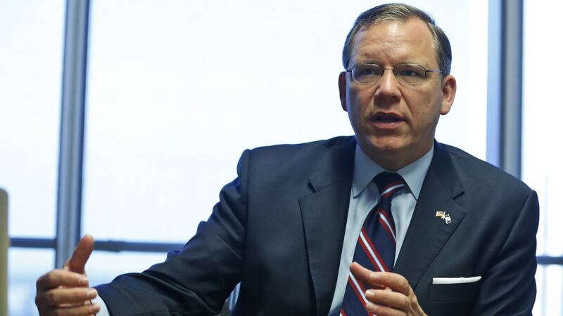 In this Thursday, Sept. 21, 2017 photo, Republican candidate for Virginia Attorney General,...