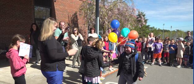 Hampden boy battling brain cancer returns to school on a fire truck - Vimarsana News