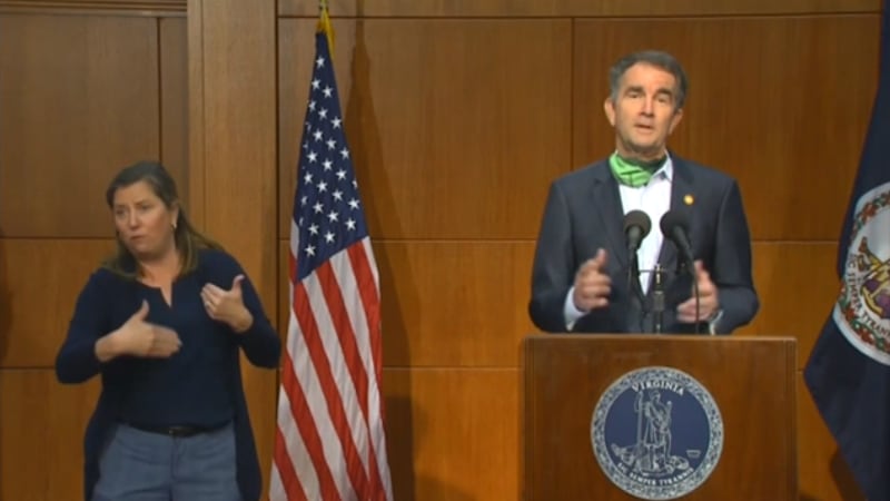 Governor Ralph Northam addressing the public at a May 15 COVID-19 briefing