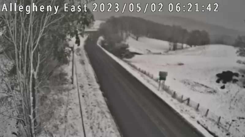 May 2, 2023 snow along the Alleghenies
