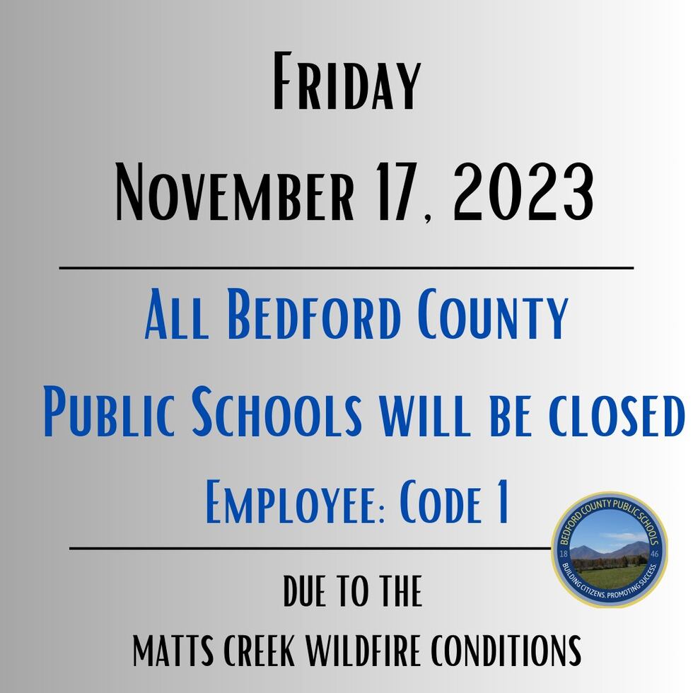 Bedford County Public Schools Closed