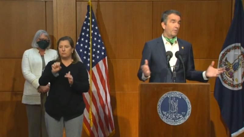 Governor Ralph Northam addressing the public at a May 11 COVID-19 briefing