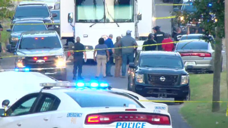 A crime scene investigation is seen on Chestnut Street in Memphis.